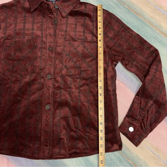 NWT Disturbia Terracotta Check Cord Shirt size US 8 - Picture 10 of 10